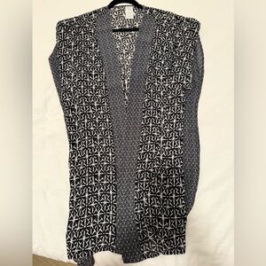 Kona Sol Monochrome Geometric Dress cover up